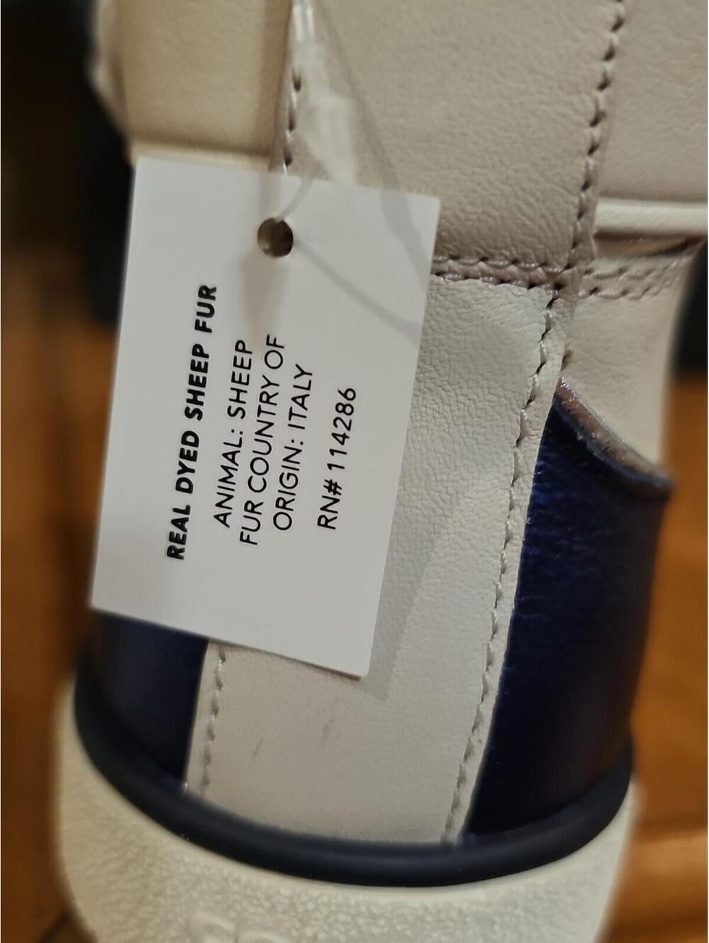 COACH Shearling Nappa Leather Lace Up Hightop Sneakers Shoes Women's Sz 5 NEW - Picture 7 of 14